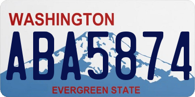 WA license plate ABA5874