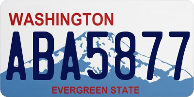 WA license plate ABA5877