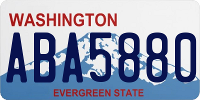 WA license plate ABA5880