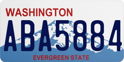 WA license plate ABA5884