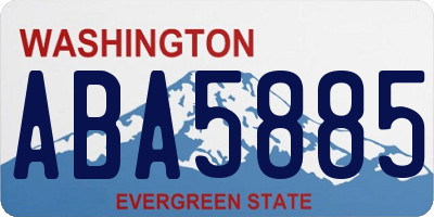 WA license plate ABA5885