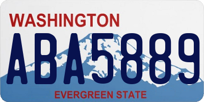 WA license plate ABA5889