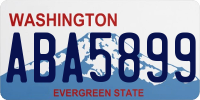 WA license plate ABA5899