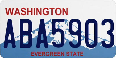 WA license plate ABA5903