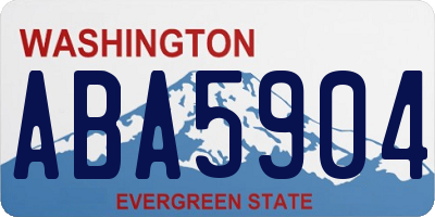 WA license plate ABA5904