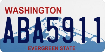 WA license plate ABA5911