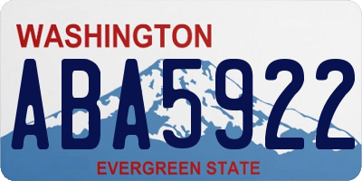 WA license plate ABA5922