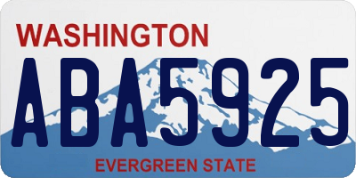 WA license plate ABA5925