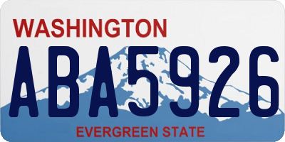 WA license plate ABA5926