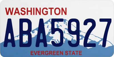 WA license plate ABA5927