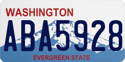 WA license plate ABA5928