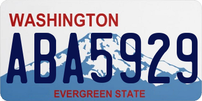 WA license plate ABA5929