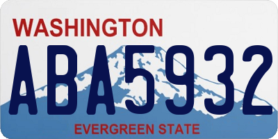 WA license plate ABA5932