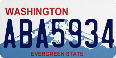 WA license plate ABA5934