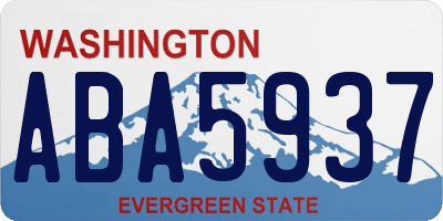 WA license plate ABA5937