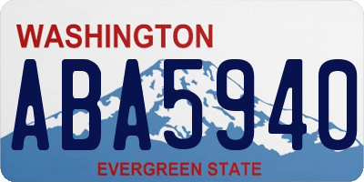 WA license plate ABA5940
