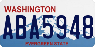 WA license plate ABA5948