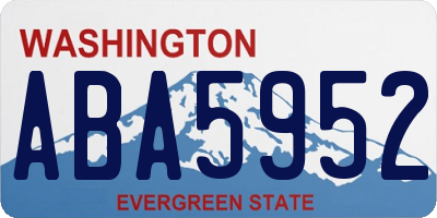 WA license plate ABA5952