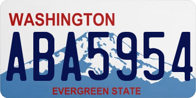 WA license plate ABA5954