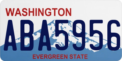 WA license plate ABA5956