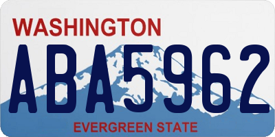 WA license plate ABA5962