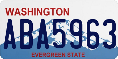 WA license plate ABA5963