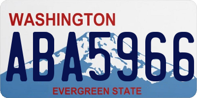 WA license plate ABA5966