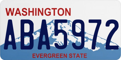 WA license plate ABA5972