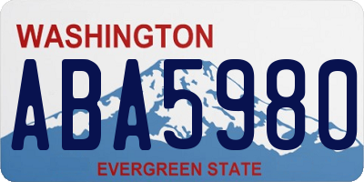 WA license plate ABA5980