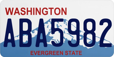 WA license plate ABA5982