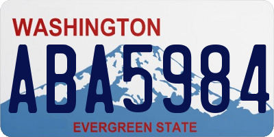 WA license plate ABA5984