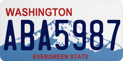 WA license plate ABA5987