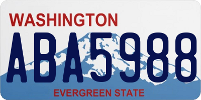 WA license plate ABA5988