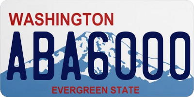 WA license plate ABA6000