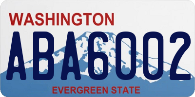 WA license plate ABA6002