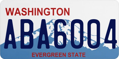 WA license plate ABA6004