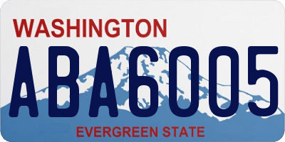 WA license plate ABA6005