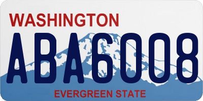 WA license plate ABA6008