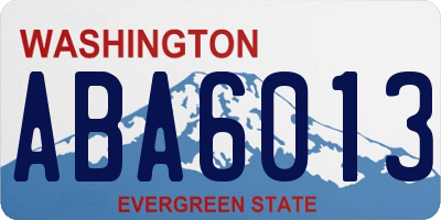 WA license plate ABA6013