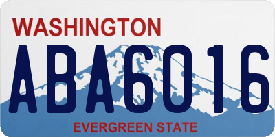 WA license plate ABA6016