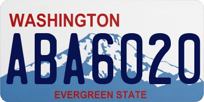 WA license plate ABA6020