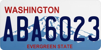 WA license plate ABA6023