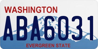 WA license plate ABA6031