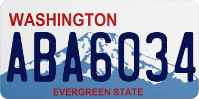 WA license plate ABA6034