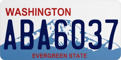 WA license plate ABA6037