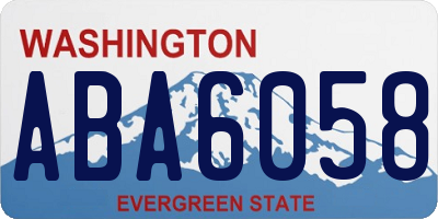 WA license plate ABA6058