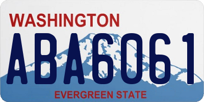 WA license plate ABA6061