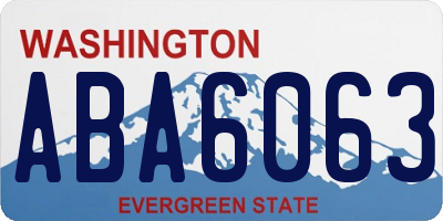 WA license plate ABA6063
