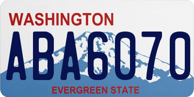 WA license plate ABA6070