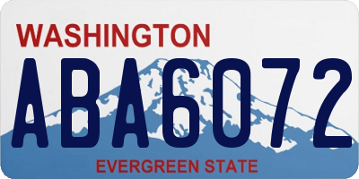 WA license plate ABA6072
